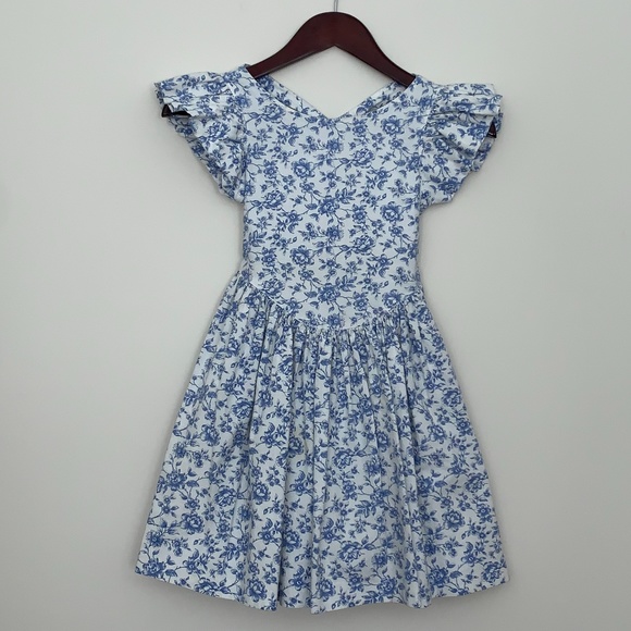 Amy Too! Children's Girls Dress Blue and White Size 7 - Picture 1 of 6
